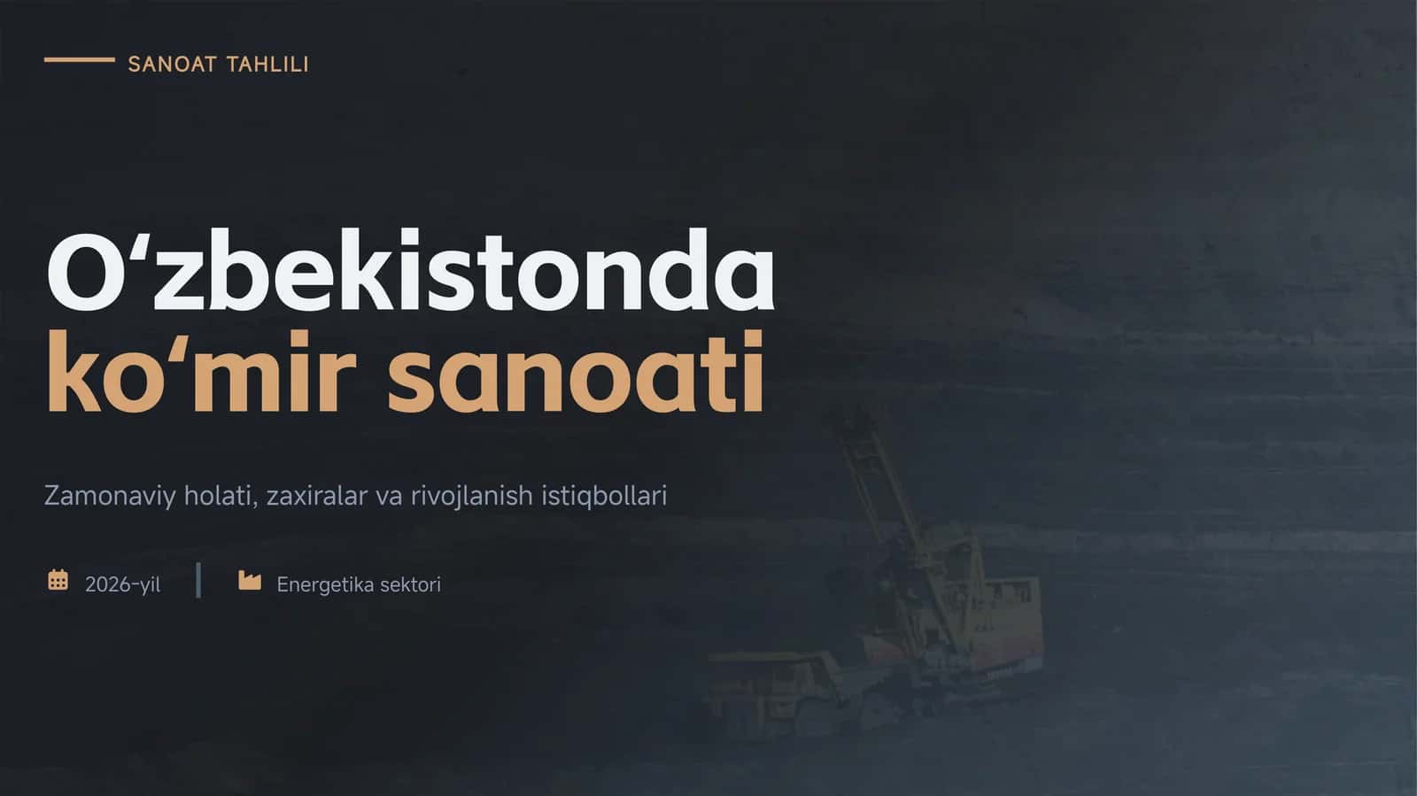 Ko'mir sanoati bo'yicha o'zbekiston rivojlanishi, zaxiralar va energetika sohasi xulosalari 1