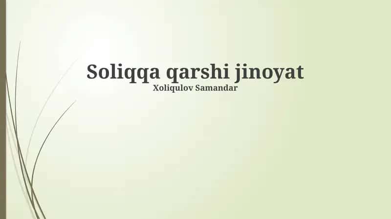 Soliqqa qarshi jinoyat 1