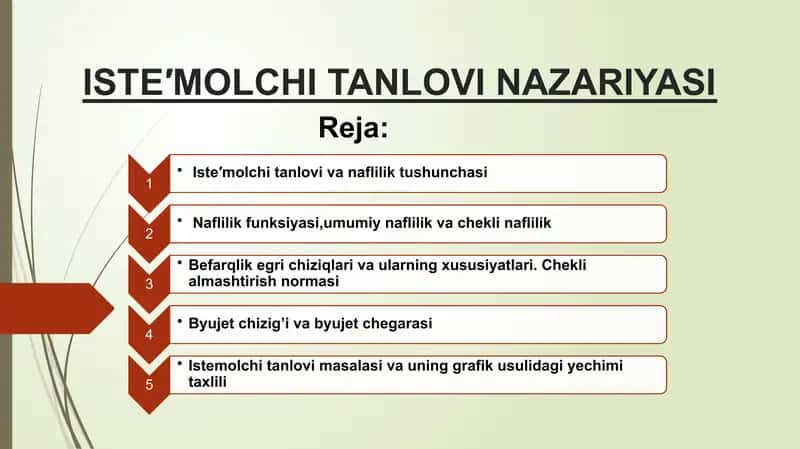 ISTE′MOLCHI TANLOVI NAZARIYASI 1