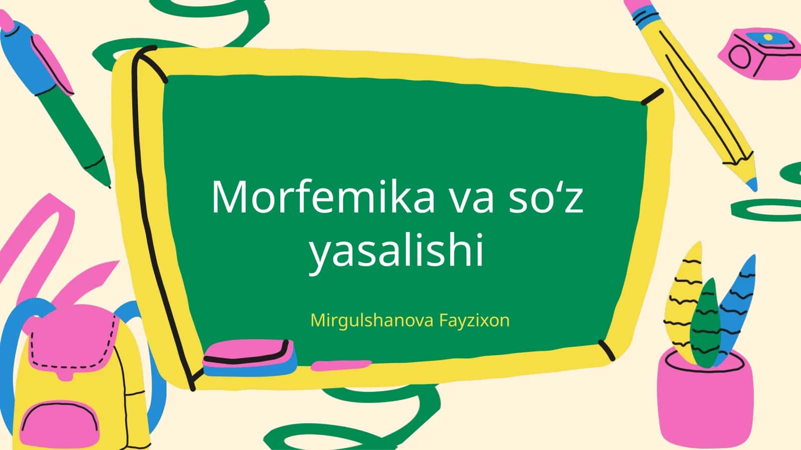 Morfemika va soʻz yasalishi 1