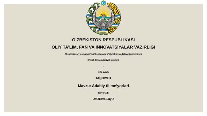 Adabiy til me’yorlari 1