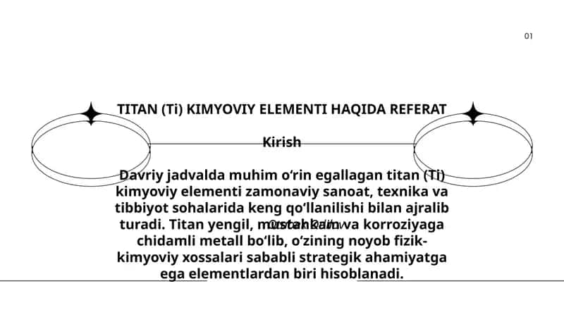 TITAN (Ti) KIMYOVIY ELEMENTI HAQIDA REFERAT 1