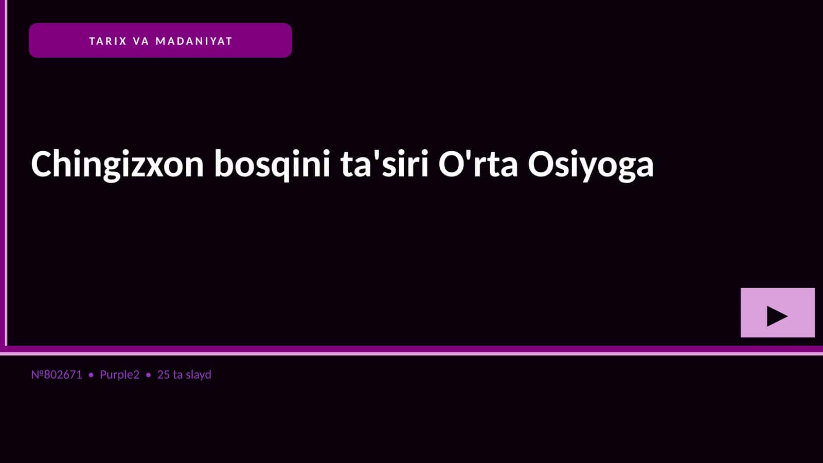 Chingizxon bosqini ta'siri O'rta Osiyoga 1