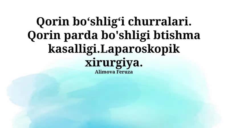 Laparoskopik xirurgiya 1
