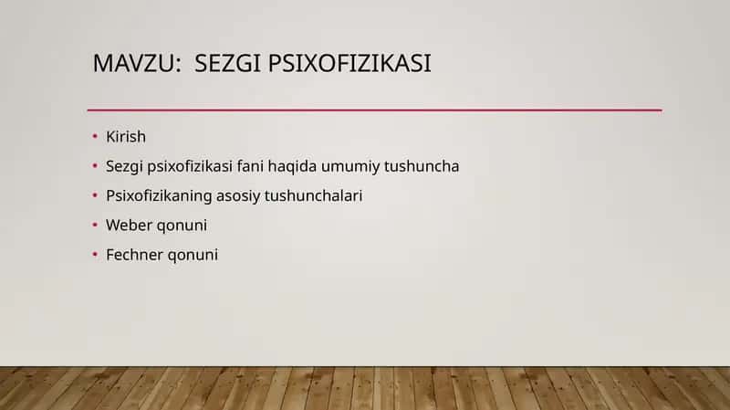 Sezgi psixofizikasi 1