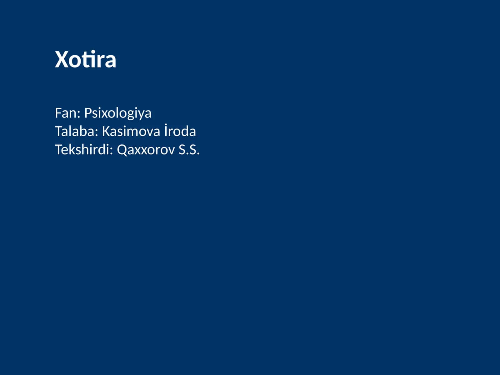 Xotira 1