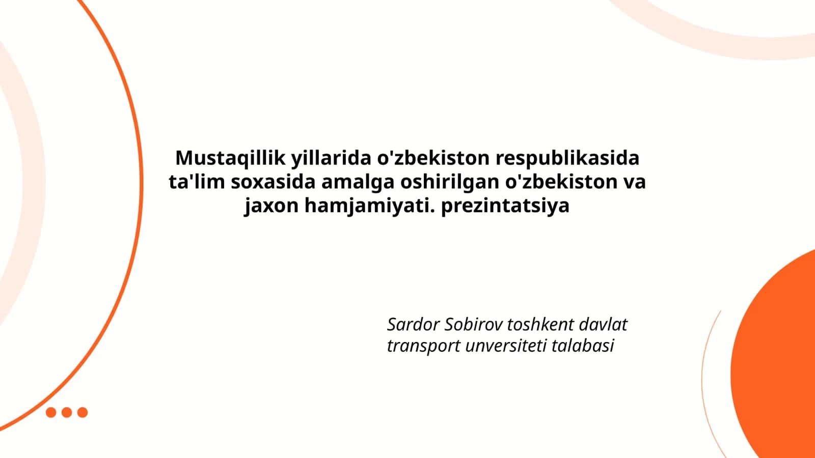 O'zbekiston va Jaxon hamjamiyati 1