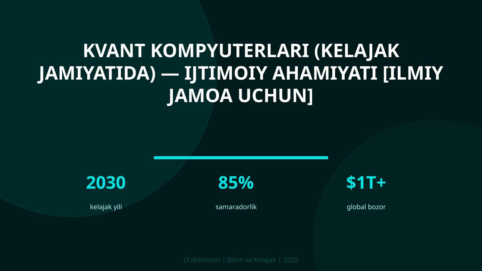 Kvant kompyuterlari (kelajak jamiyatida) — ijtimoiy ahamiyati [ilmiy jamoa uchun] 1