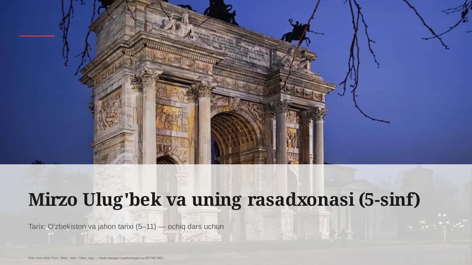 Mirzo Ulug'bek va uning rasadxonasi (5-sinf) 1