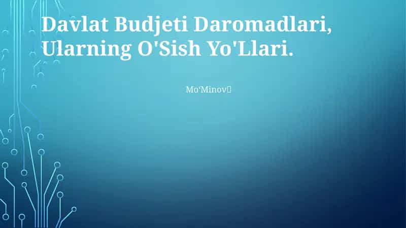 Davlat Budjeti Daromadlari 1