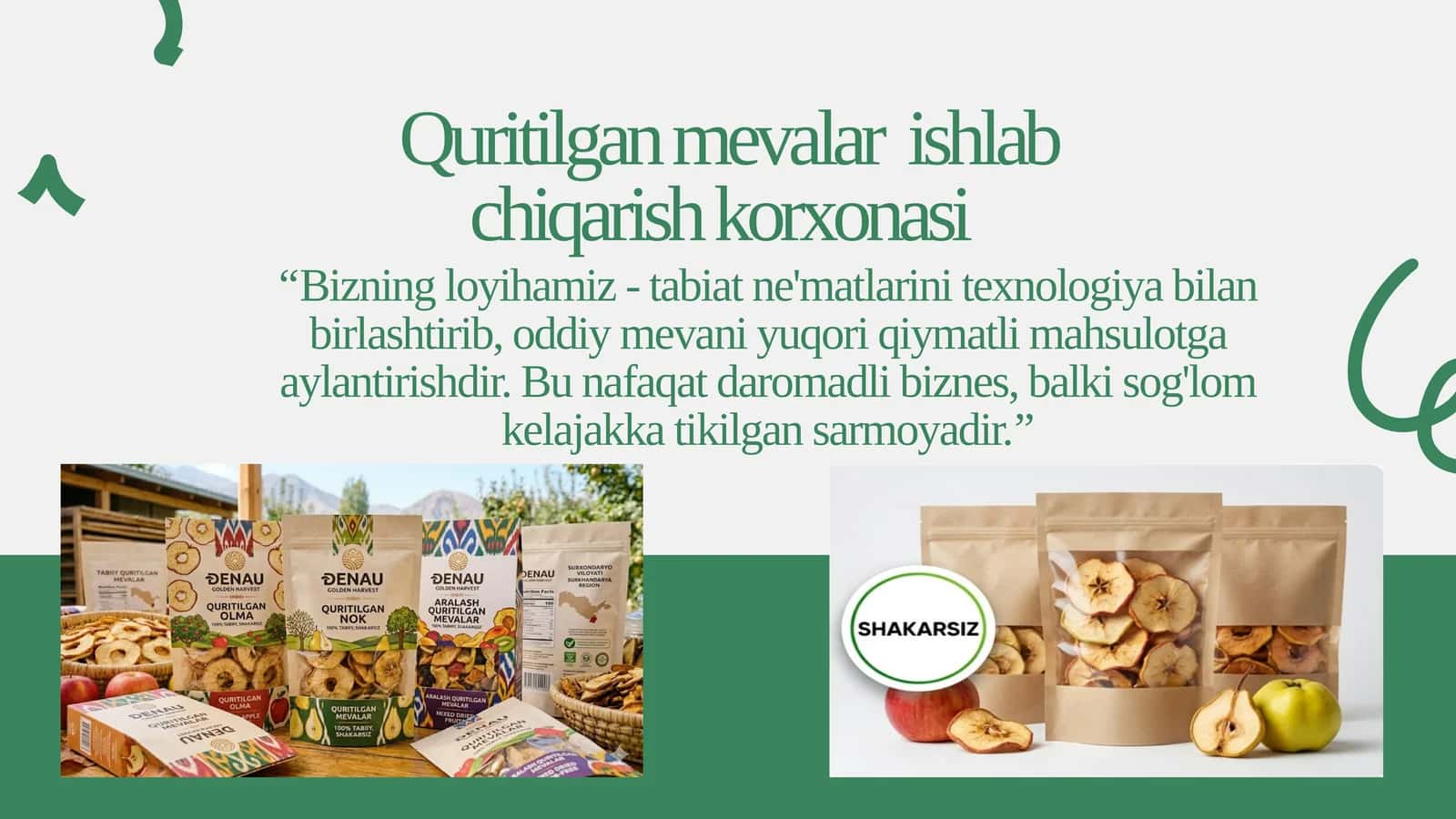 (100 millionlik loyiha ishi)  Quritilgan mevalar ishlab chiqarish korxonasi 1