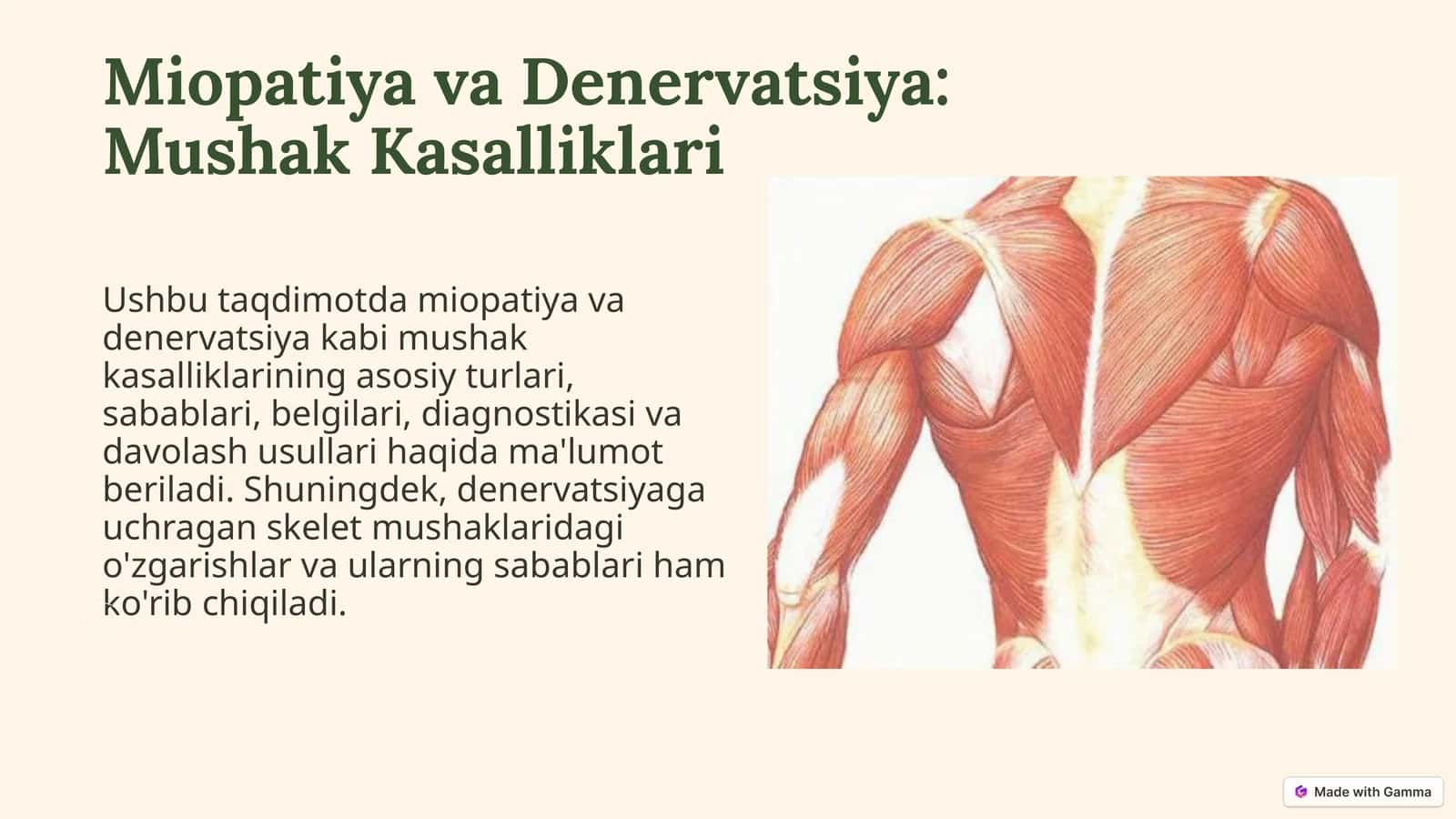 Miopatiya va Denervatsiya: Mushak Kasalliklari 1