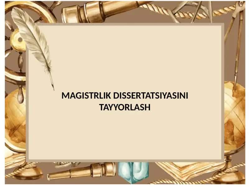 Magistrlik dissertatsiyasini tayyorlash 1