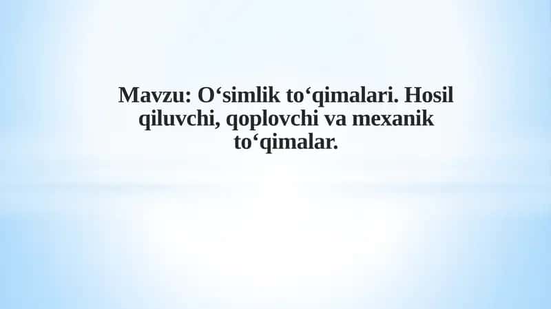 O‘simlikto‘qimalari 1