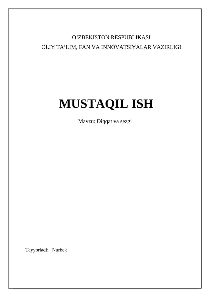 Diqqat va sezgi 1