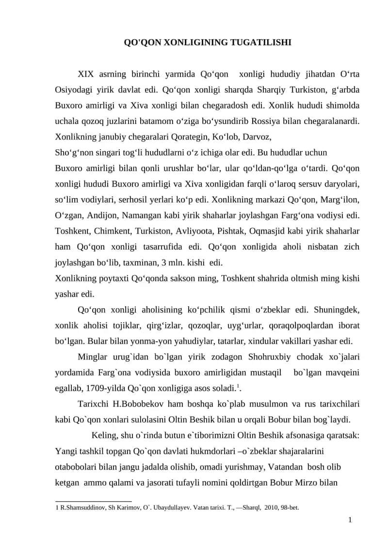 QO'QON XONLIGINING TUGATILISHI 1