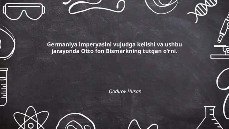 Otto fon Bismarkning osmonga tegishi 1
