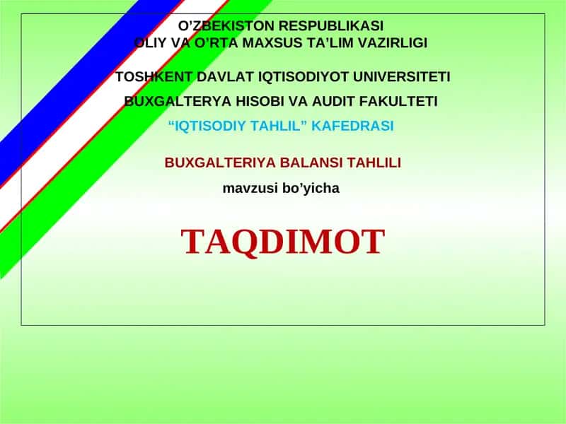 Buxgaleriya balansi tahlili 1