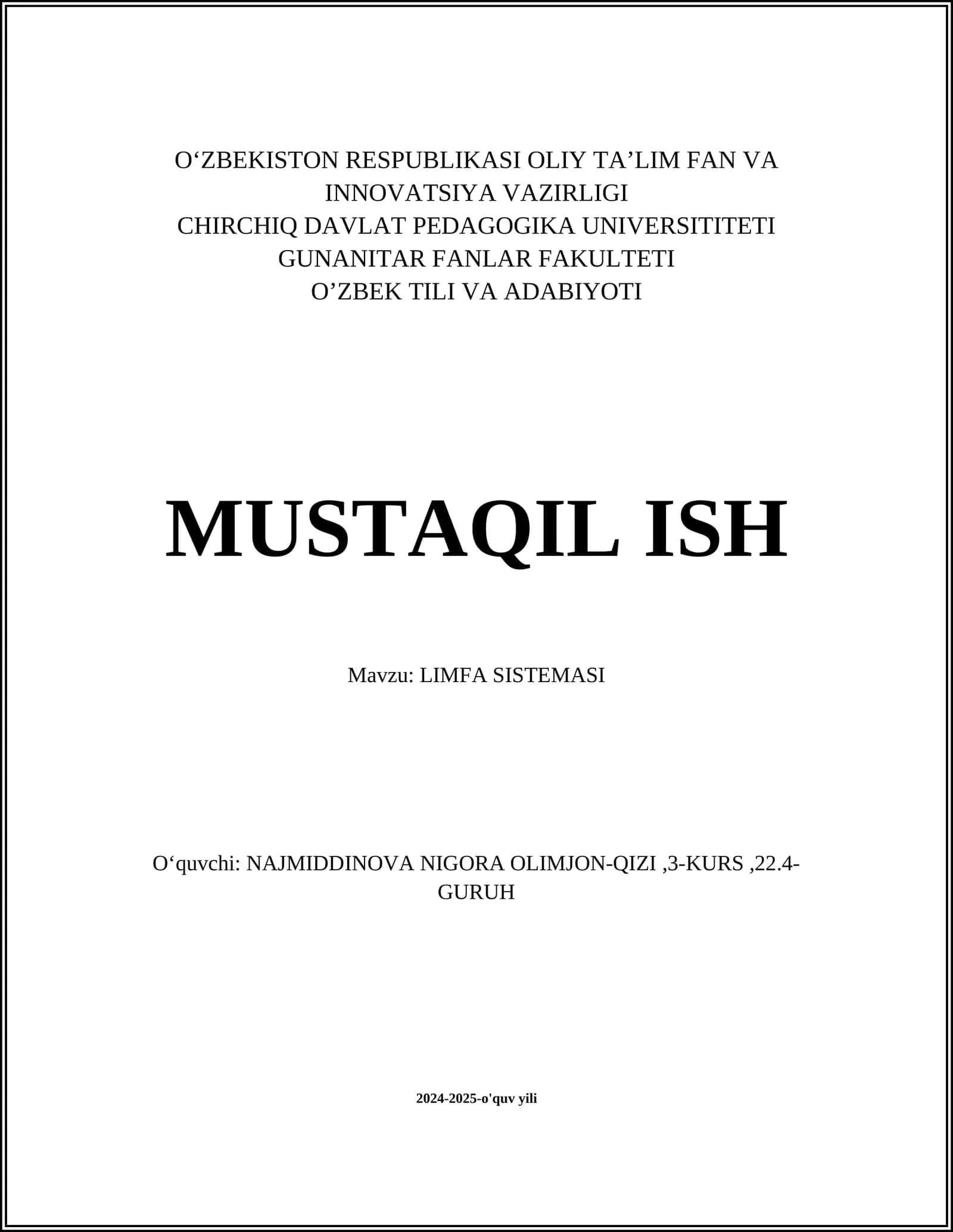 LIMFA SISTEMASI 1