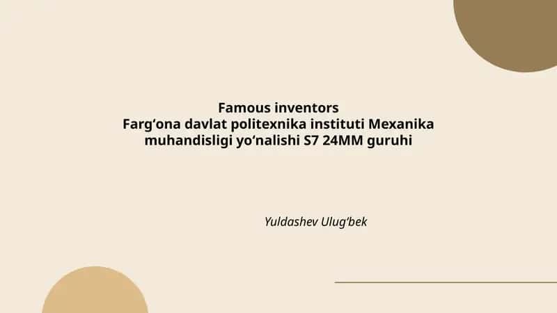 Famous inventors 1