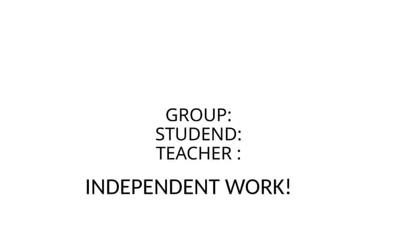INDEPENDENT WORK 1