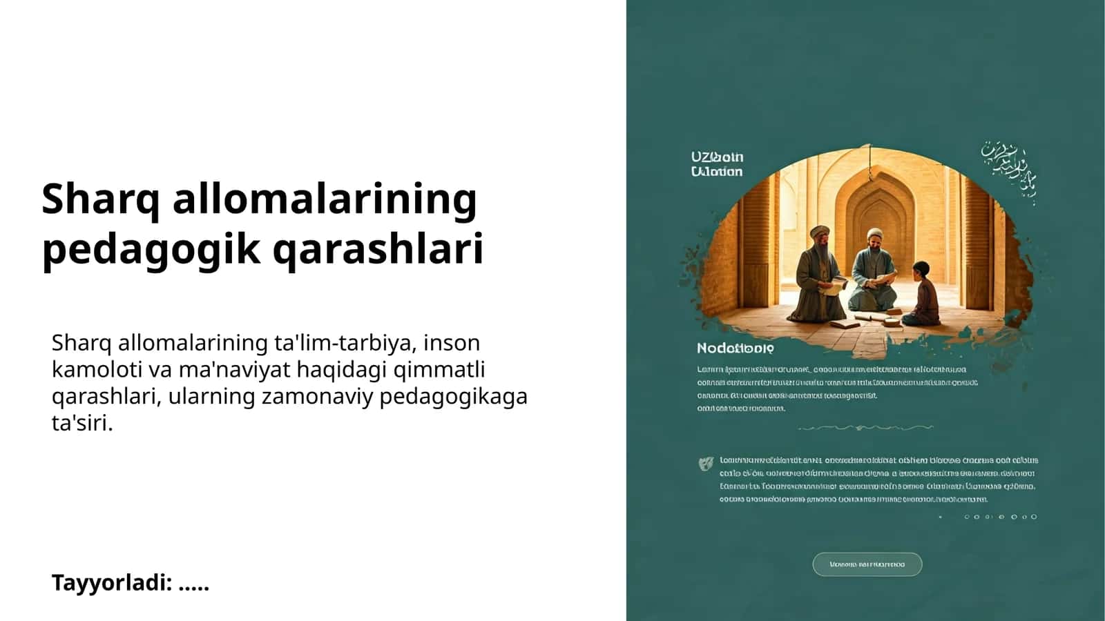 Sharq allomalarining pedagogik qarashlari 1