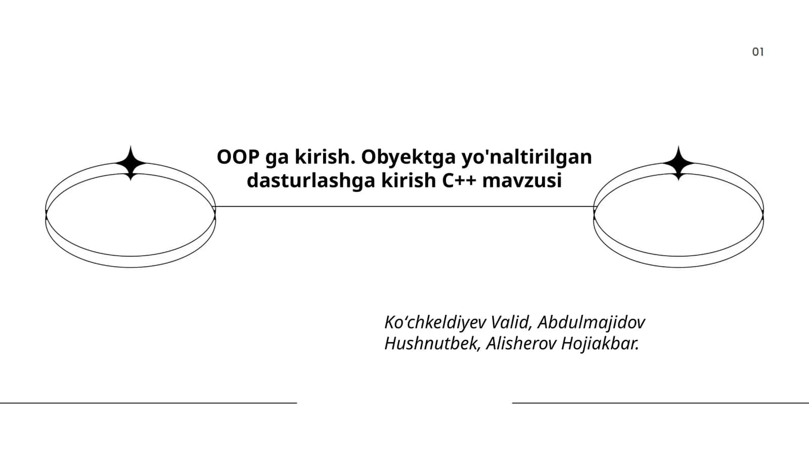Obyektga yo'naltirilgan dasturlashga kirish C++ mavzusi 1