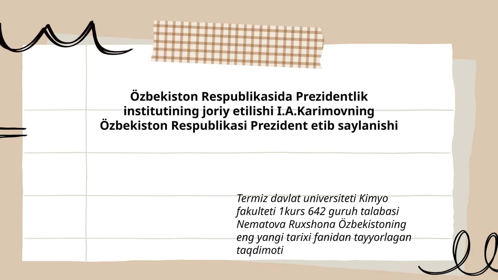 Özbekiston Respublikasida Prezidentlik institutining joriy etishishi 1