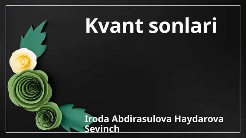 Kvant sonlari 1