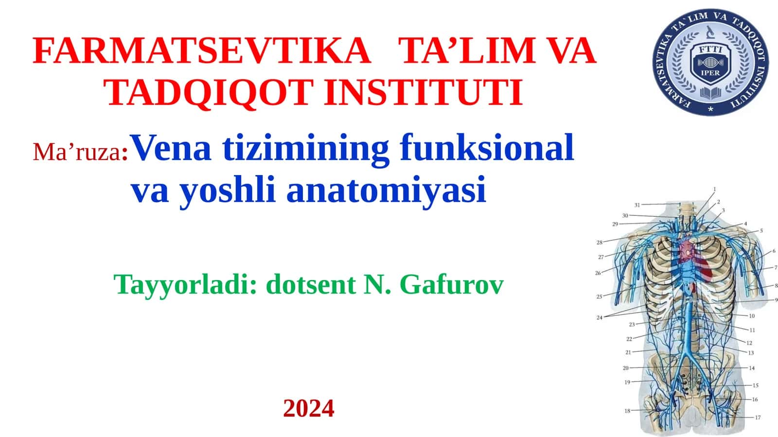 Venatizimining funksional vayoshli anatomi yasi 1