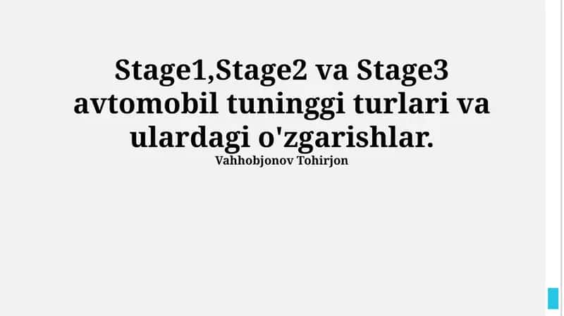 1-bosqich Tuning: Transmissiya O'zgarishlari 1