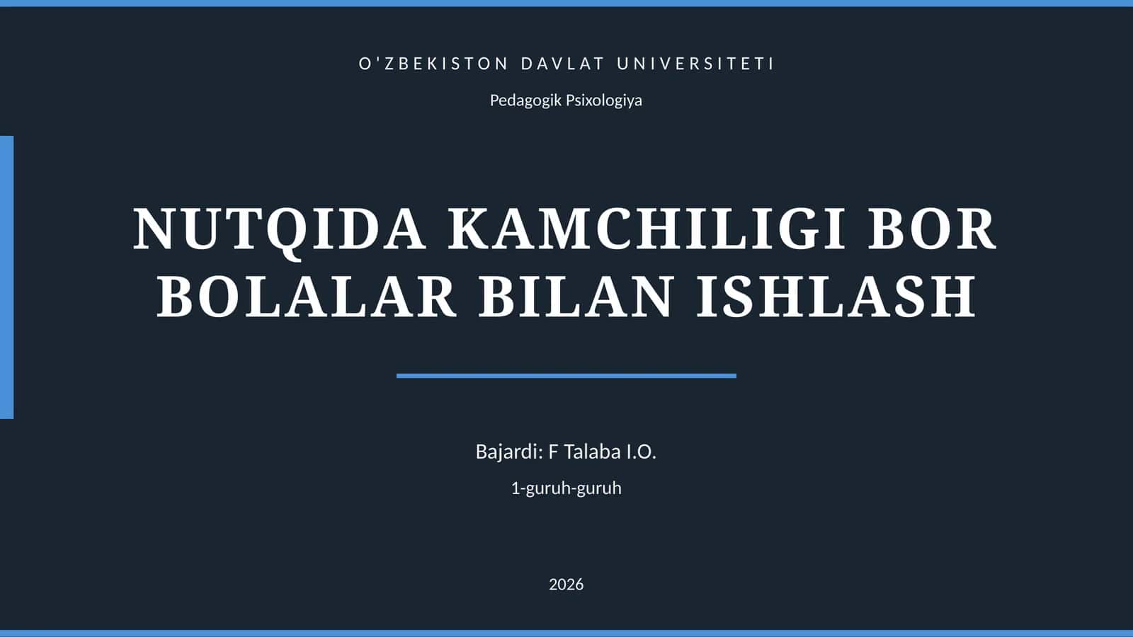 NUTQIDA KAMCHILIGI BOR BOLALAR BILAN ISHLASH 1
