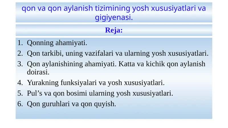 Qonning ahamiyati 1