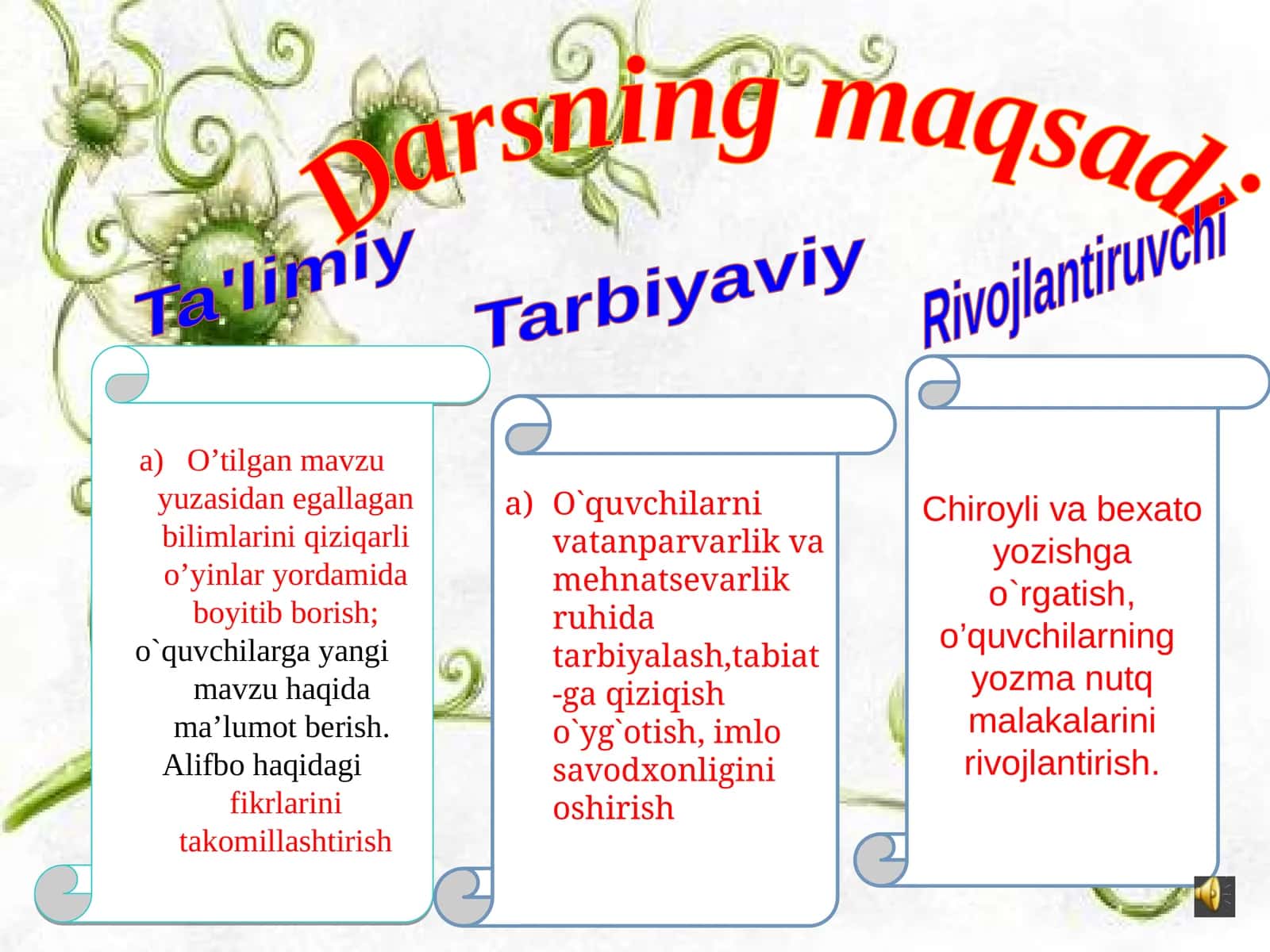 3-sinf Ona tili fanidan O'zbekiston boyliklari dars ishlanma 1