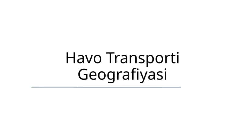 Havo Transporti Geografiyasi 1