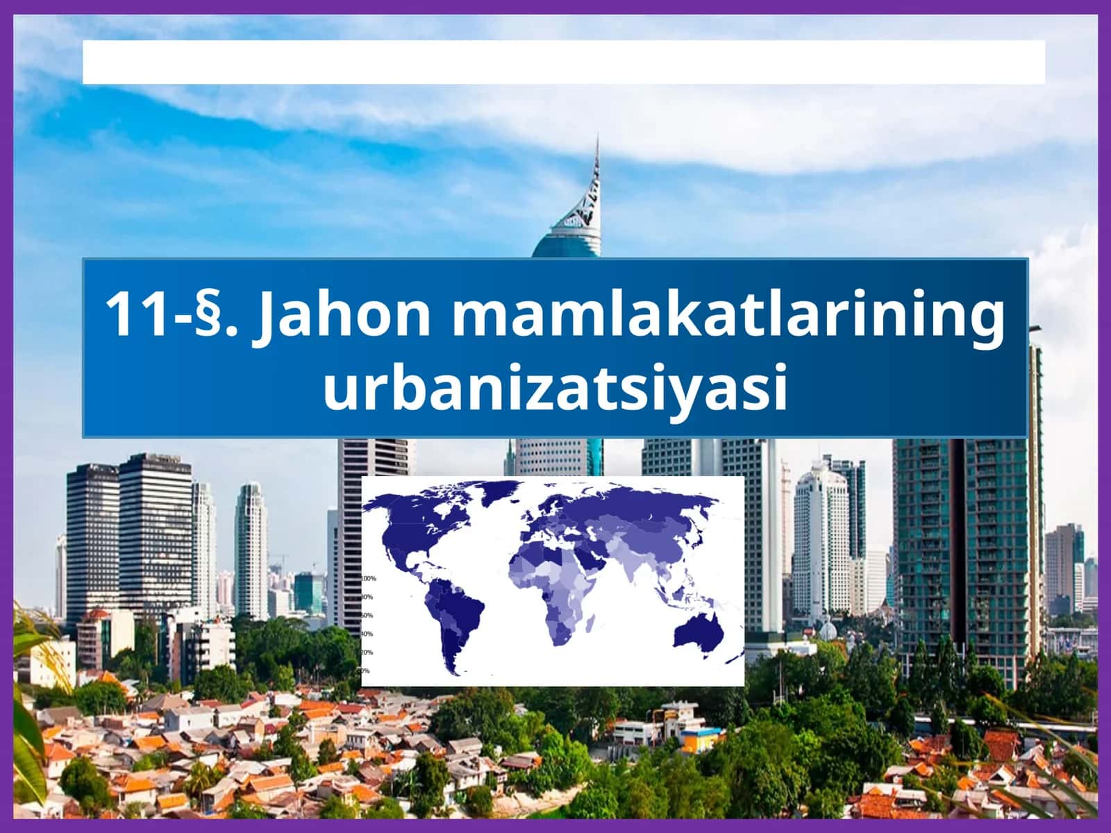 Jahon mamlakatlarining urbanizatsiyasi 1