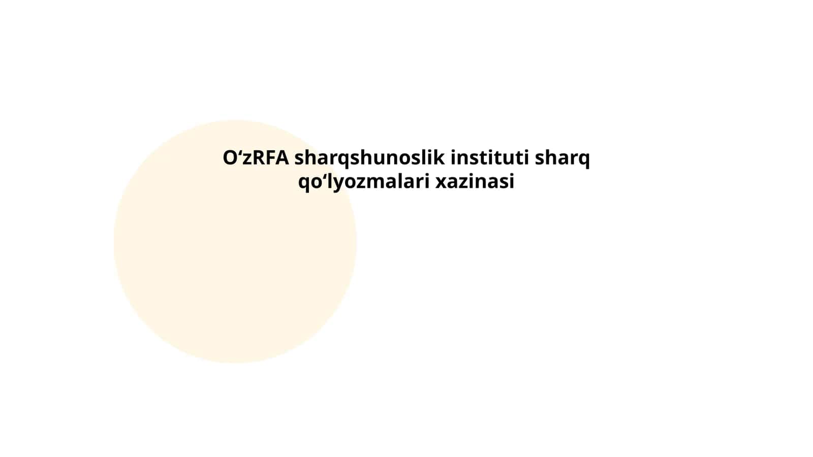 Sharq qoʻlyozmalari tarixi 1
