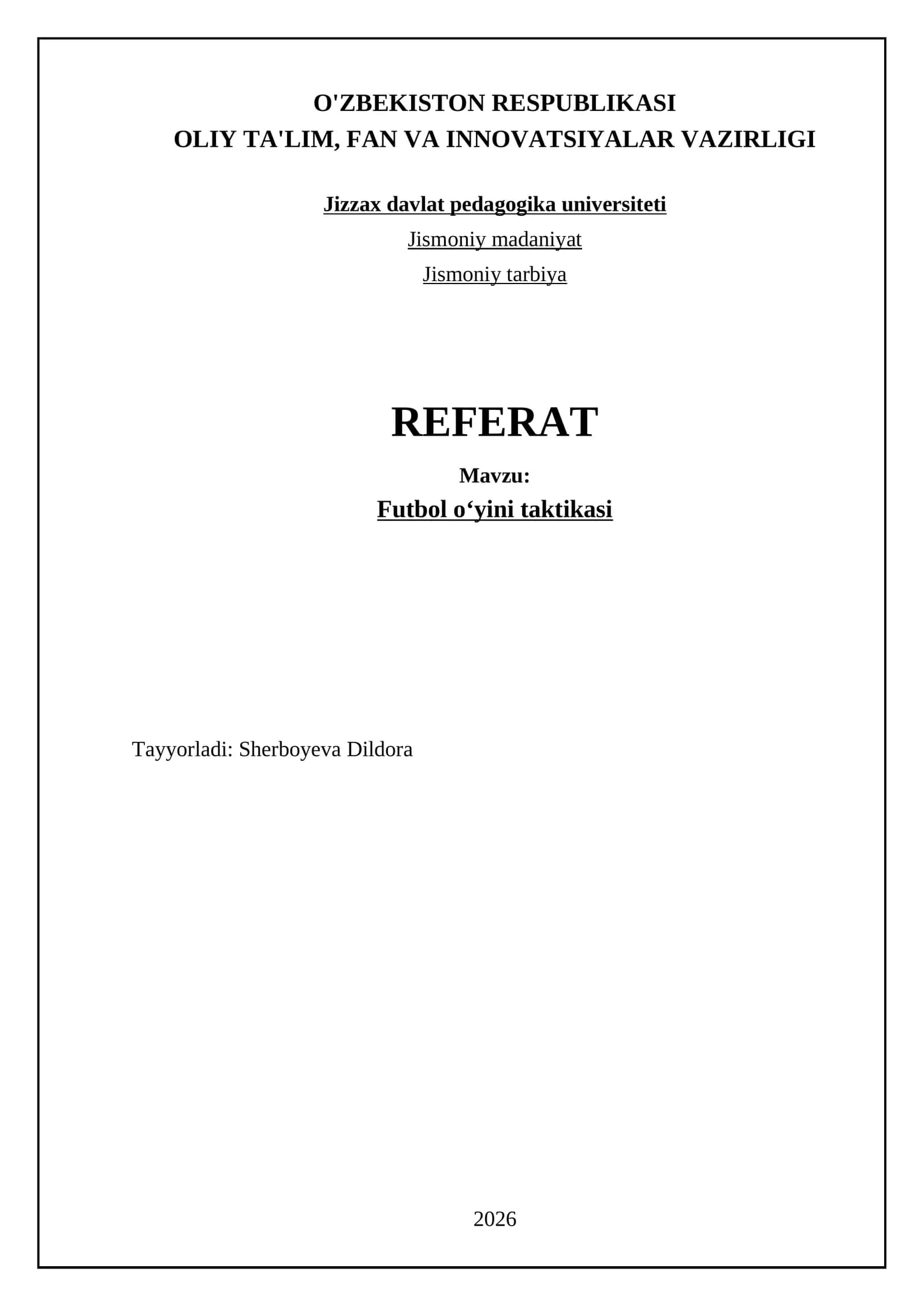 Futbol oʻyini taktikasi 1