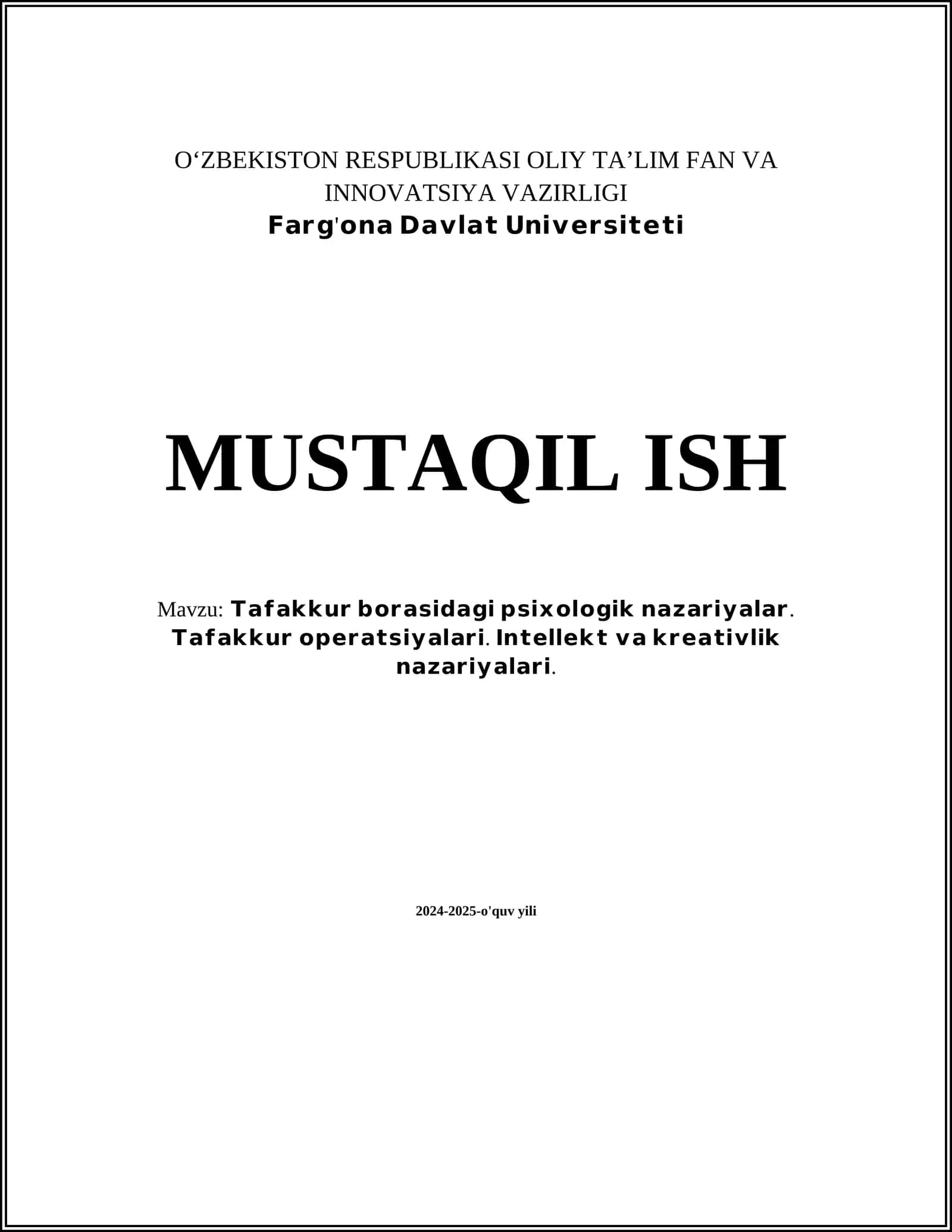 Tafakkur tushunchasi 1