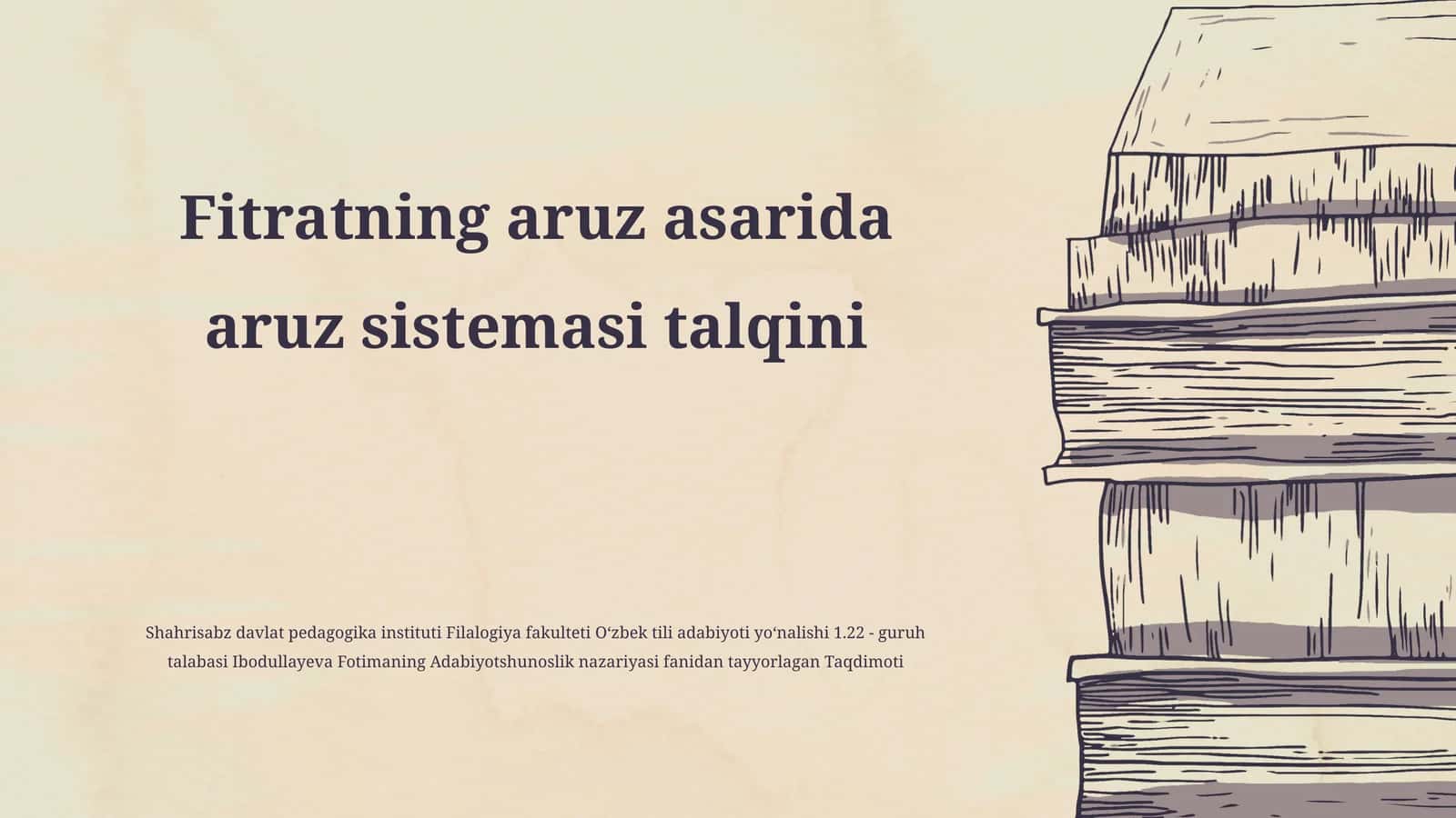 Fitratning aruz asarida aruz sistemasi talqini 1