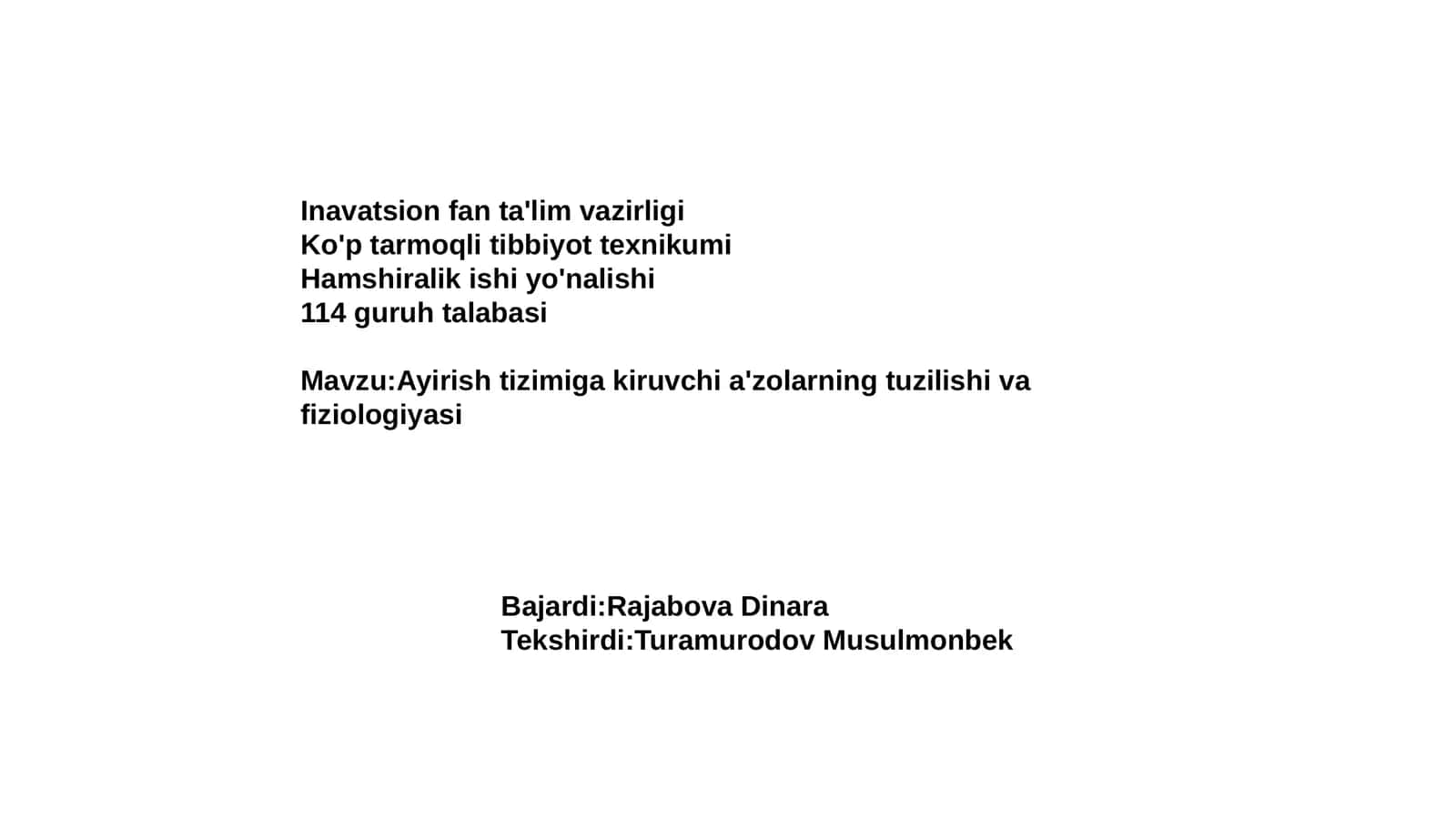Ko'p tarmoqli tibbiyot texnikumi 1