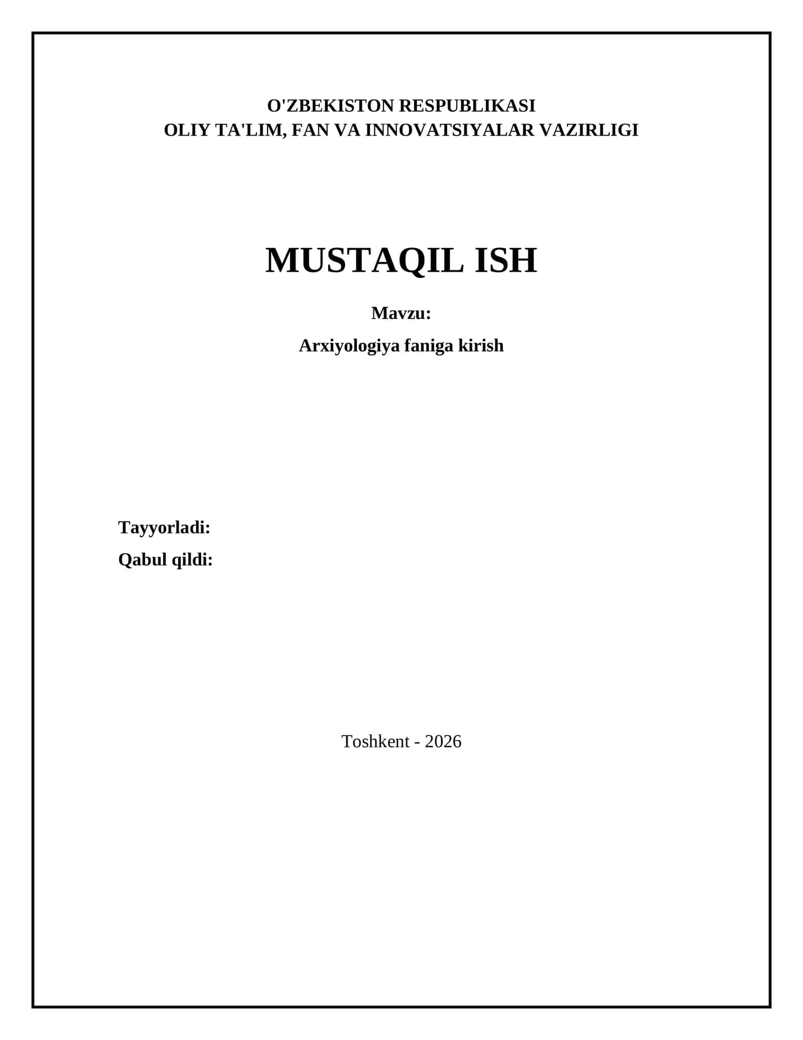 Arxiyologiya faniga kirish 1