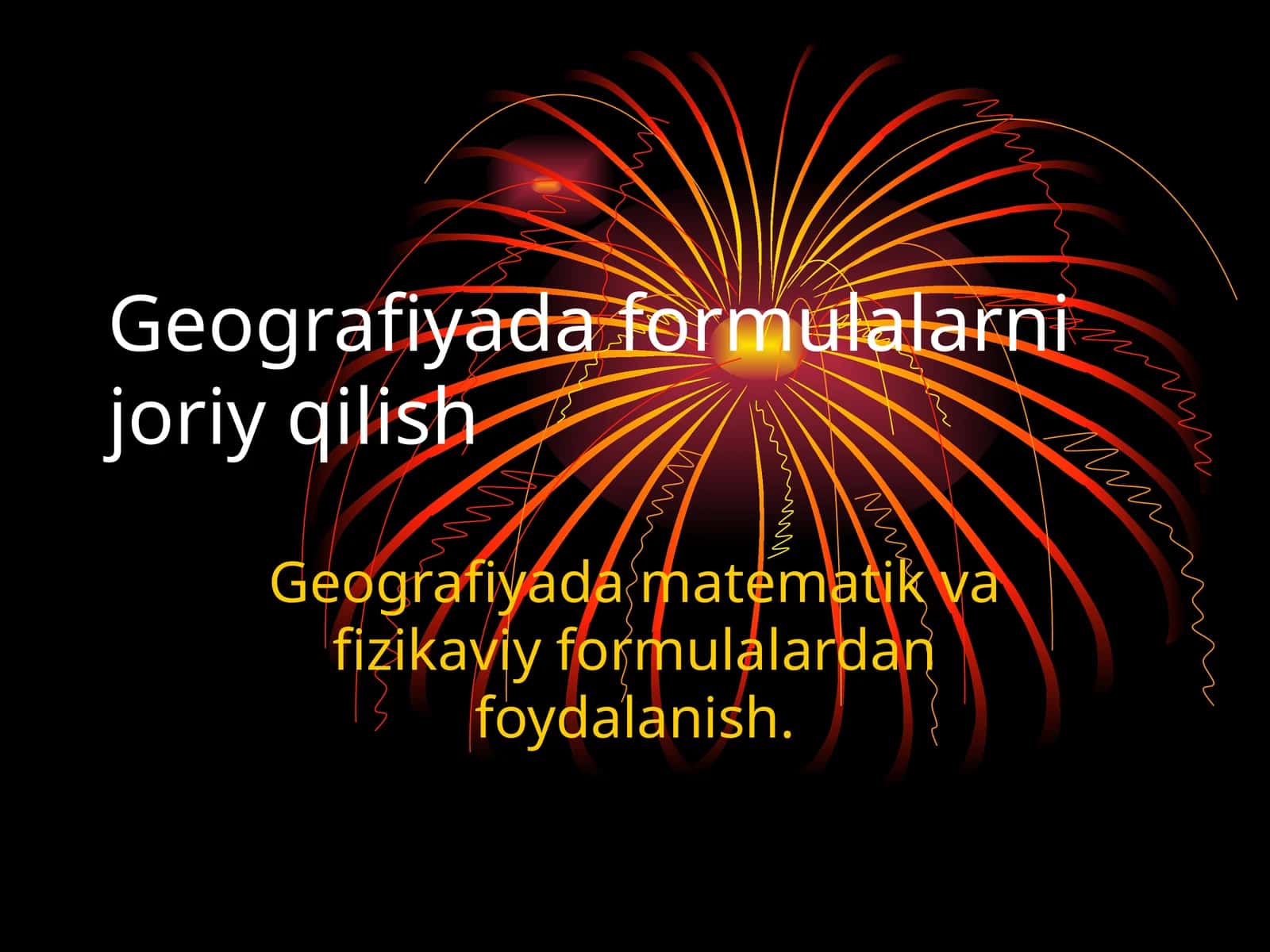 Geografiyada formulalarni joriy qilish 1