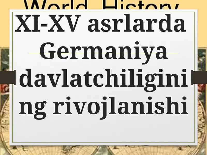 Germaniya davlatchiligining rivojlanishi 1