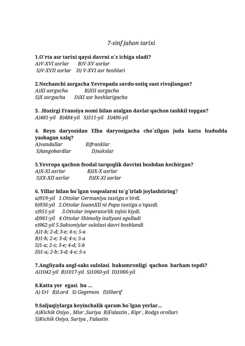 7-sinf jahon tarixi 1