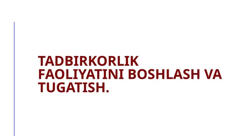 Tadbirkorlik faoliyati 1