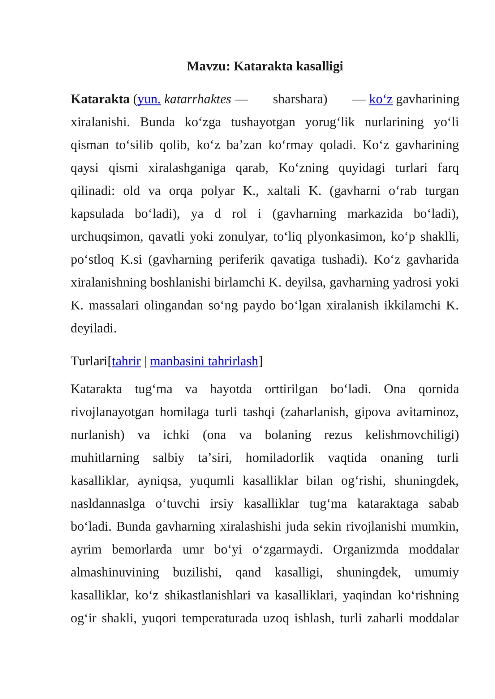 Katarakta kasalligi 1