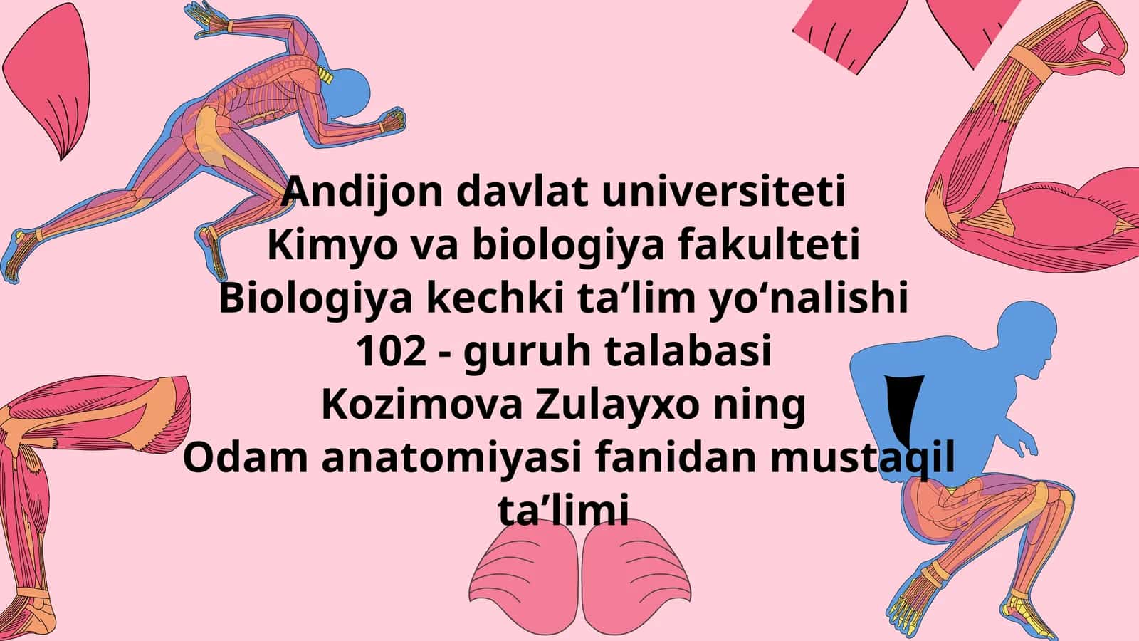 Tana muskullarining sinflanishi. Gavda va bosh 1