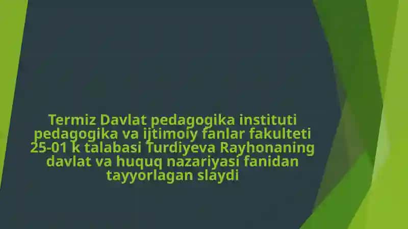 Qonuniylik va Huquqiy Tartibot