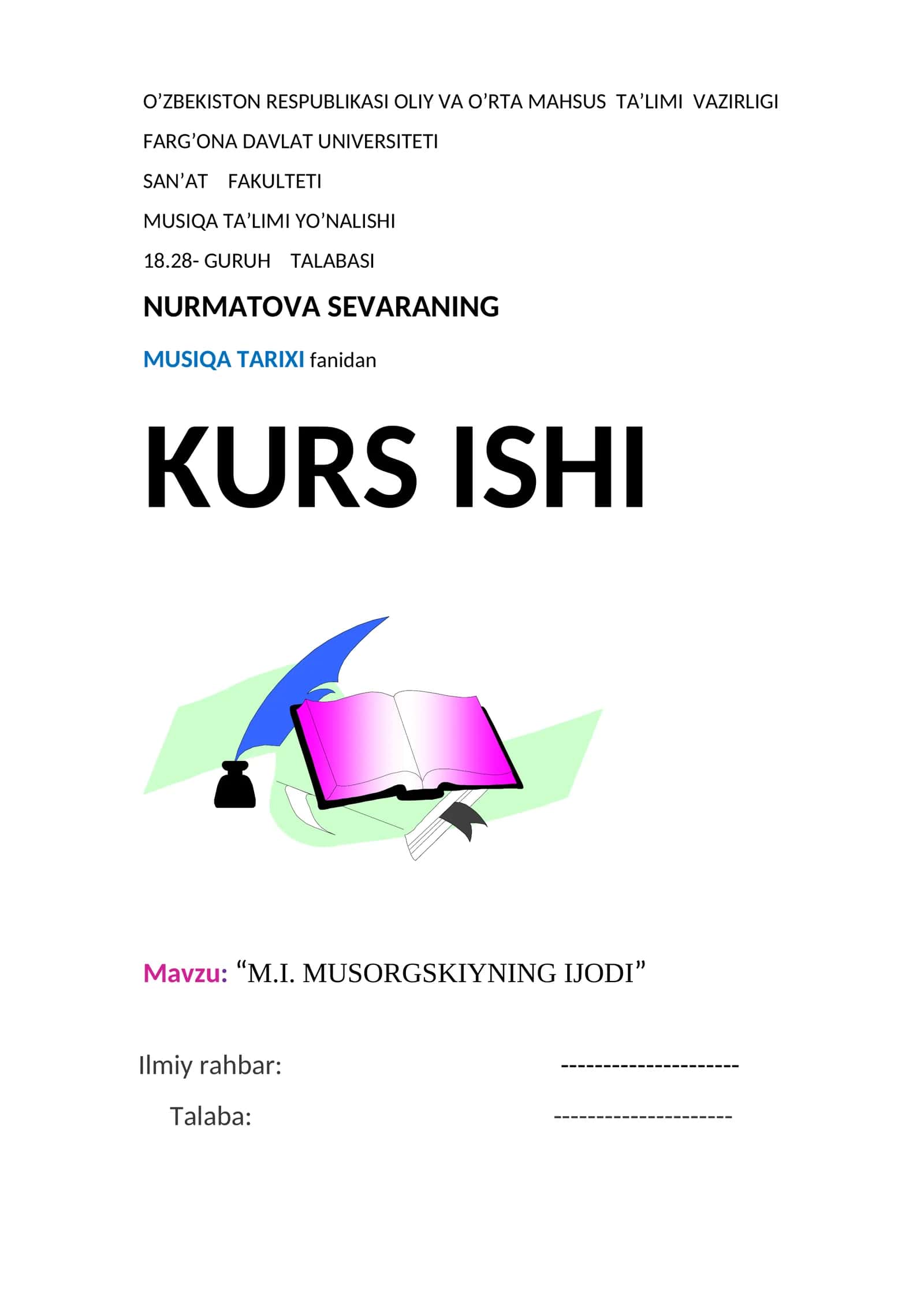 M.I. MUSORGSKIYNING IJODI 1